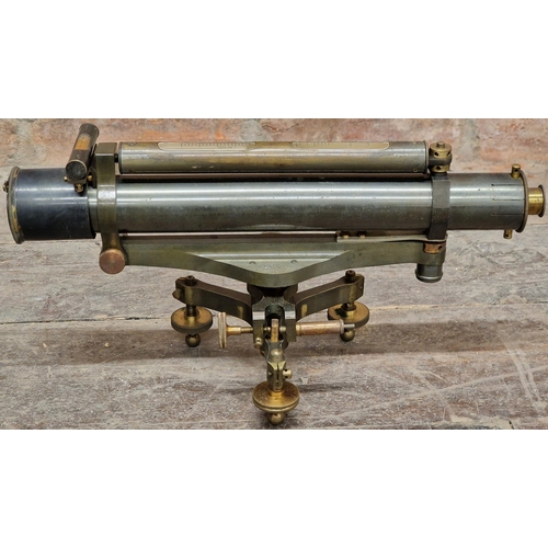 734 - Antique theodolite signed 'Troughton and Simms of London' with carry box and tripod stand