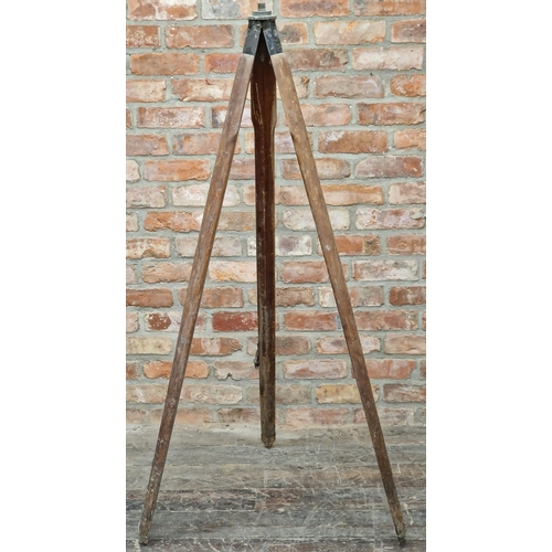 734 - Antique theodolite signed 'Troughton and Simms of London' with carry box and tripod stand