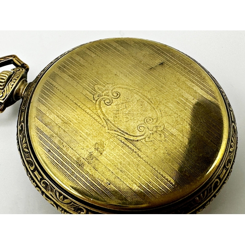 29 - Genex pocket watch, unicorn movement, 45mm gold filled case