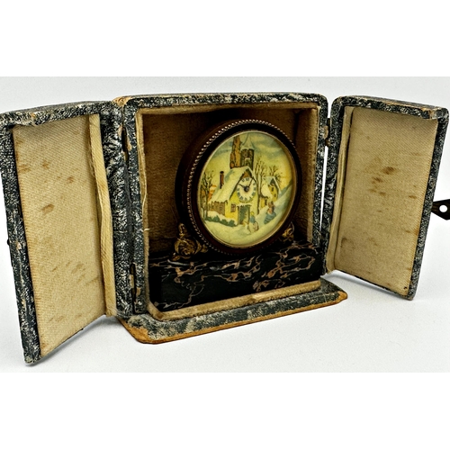 77 - Good quality early 20th century novelty automaton table or cabinet clock, the dial decorated with an... 