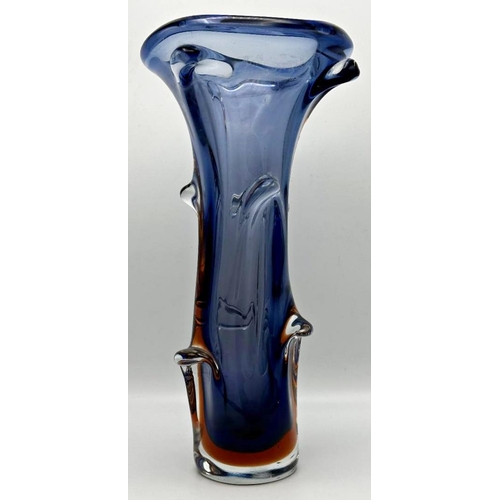 488 - 1960s Jan Beranek for Skrdlovice art glass vase, 34cm high x 16cm diameter