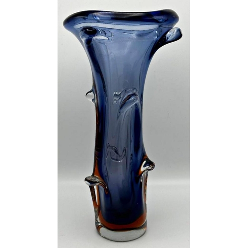 488 - 1960s Jan Beranek for Skrdlovice art glass vase, 34cm high x 16cm diameter