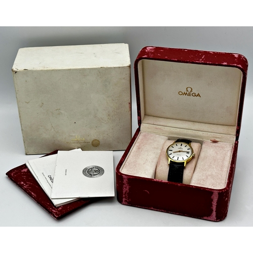 16 - Vintage Omega Automatic Geneve gold plated gent watch, 35mm case, champagne dial with gilt hands and... 