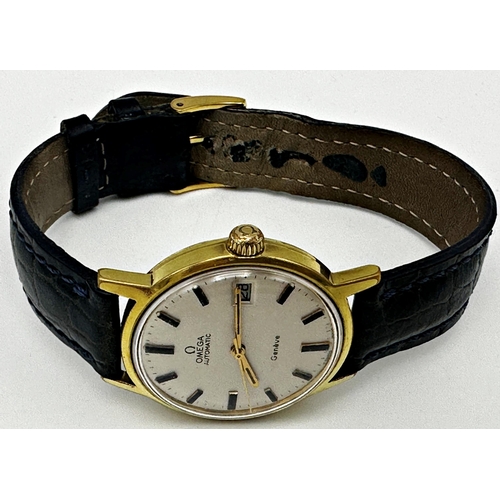 16 - Vintage Omega Automatic Geneve gold plated gent watch, 35mm case, champagne dial with gilt hands and... 