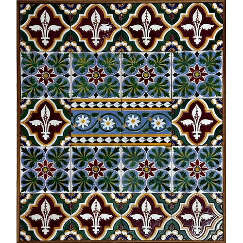 463 - Impressive Victorian ceramic tile picture, probably by Minton, 75 x 60cm, framed