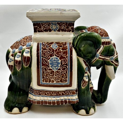 507 - Chinese ceramic elephant garden seat, 42cm high