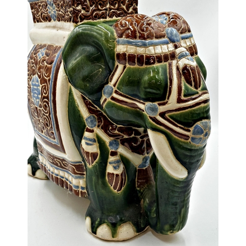 507 - Chinese ceramic elephant garden seat, 42cm high