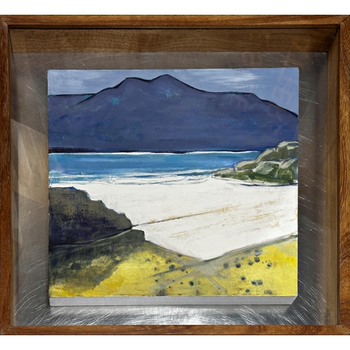 1290 - 21st century school - coastal landscape, unsigned, oil on canvas, 50 x 50cm, framed and glazed