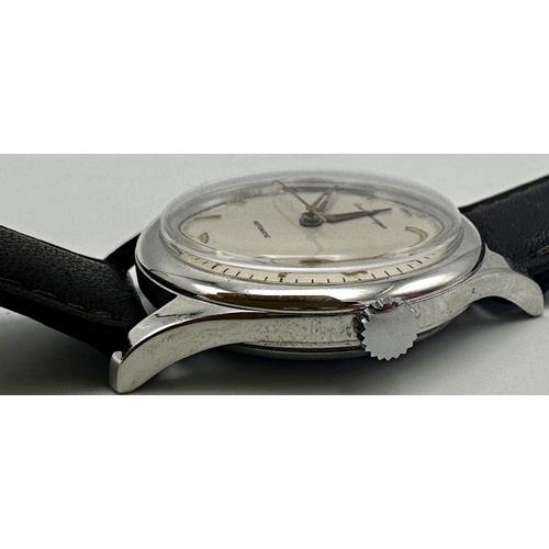 15 - Vintage Girard-Perregaux Automatic chrome and stainless steel gents watch, 35mm case, champagne dial... 