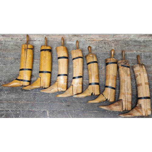 597 - Four pairs of antique treen boot trees (8)