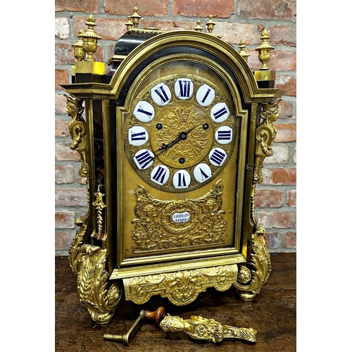 82 - Griblin A Paris ormolu and boule French bracket clock with an unusual movement, original movement si... 