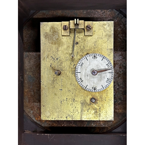 91 - 19th century John Walden of Jersey industrial fusee drop dial wall clock, with interesting wind feat... 