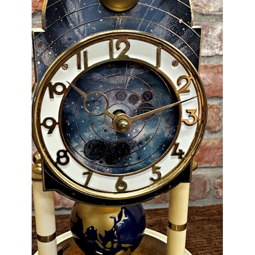 94 - Kaiser Torsion world globe clock with astronomical dial and globe pendulum