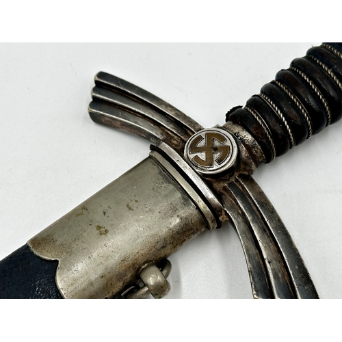 737 - Good quality Carl Eickhorn Luftwaffe dressage side dagger with makers mark and military stamps, 48cm... 