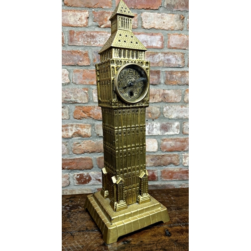 99 - Antique Big Ben Model Mantel Clock – 8-Day Brass Ormolu Mantle Clock by Lenzkirch, 56cm high