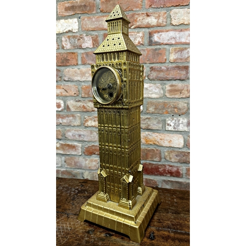 99 - Antique Big Ben Model Mantel Clock – 8-Day Brass Ormolu Mantle Clock by Lenzkirch, 56cm high