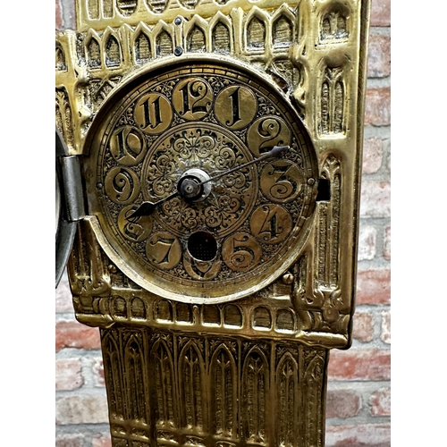 99 - Antique Big Ben Model Mantel Clock – 8-Day Brass Ormolu Mantle Clock by Lenzkirch, 56cm high