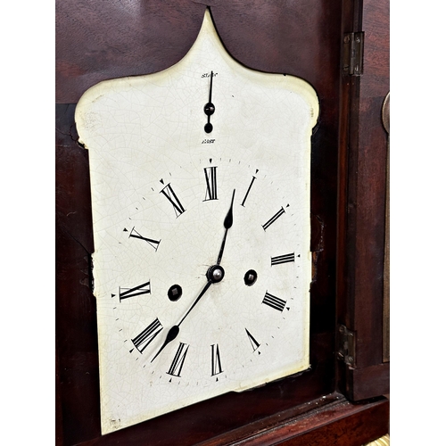 96 - 19th century flame mahogany English bracket clock with Taj Mahal dial bezel, carved decoration to fr... 