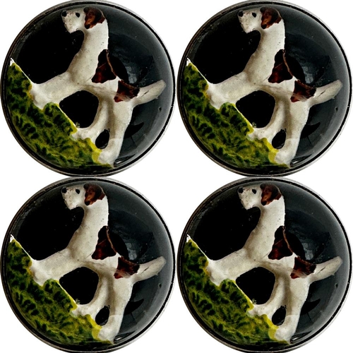 130 - Pair of Essex crystal intaglio cufflinks, with fox terriers (2)