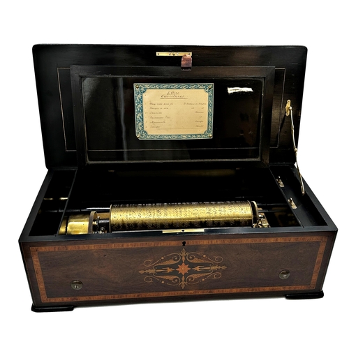 71 - Exceptional quality 19th century Ouvertures or Overtures music box, with extra large brass cylinder,...