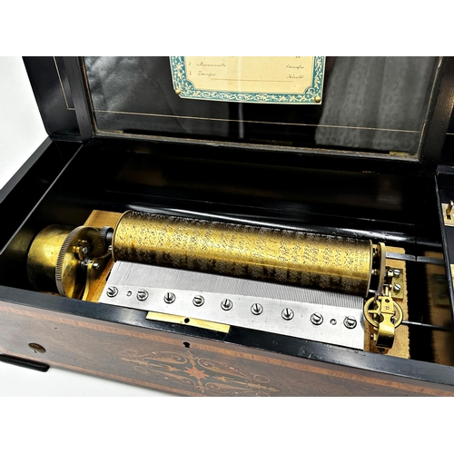 71 - Exceptional quality 19th century Ouvertures or Overtures music box, with extra large brass cylinder,... 