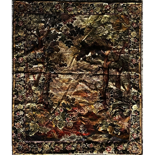 1595 - Good quality handstitched panel of a floral landscape, L250 x W205 cm