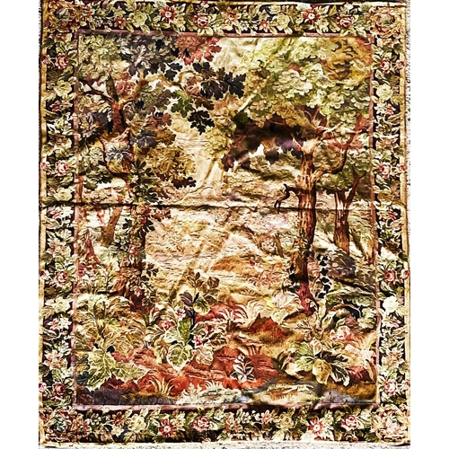 1595 - Good quality handstitched panel of a floral landscape, L250 x W205 cm