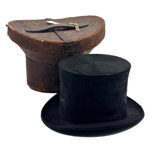 1584 - Two good quality silk top hats by Locke & Co Hatters of St James, London, with their original leathe... 