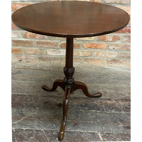 1324 - 19th century mahogany tilt top tripod table, 71 x 61cm