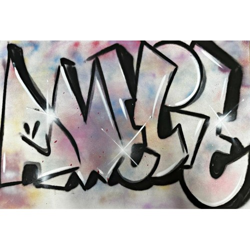 1293 - Urban Art spray tag 'Amelie', 66 x 102cm, framed