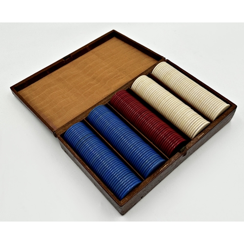 374 - Cased Asprey of London collection of gaming counters, 23xm long