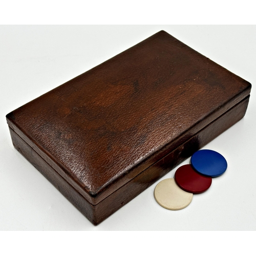 374 - Cased Asprey of London collection of gaming counters, 23xm long