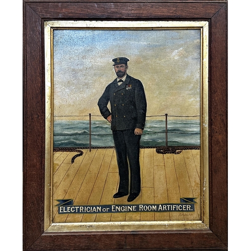 2461 - J *F*Ducker (19th century)- Three portraits of Naval servicemen to include 'Seaman', 'Boy', 'Elecric... 