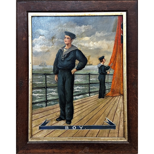 2461 - J *F*Ducker (19th century)- Three portraits of Naval servicemen to include 'Seaman', 'Boy', 'Elecric... 