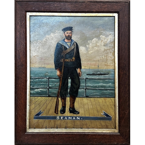 2461 - J *F*Ducker (19th century)- Three portraits of Naval servicemen to include 'Seaman', 'Boy', 'Elecric... 