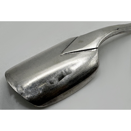 350 - Antique silver plated Stilton scoop by Ramsey, 21cm long