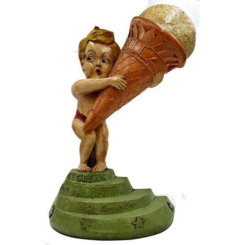 1005 - Advertising- ice cream with a Facchino cone, fibreglass figure of a boy holding an ice cream on a st... 