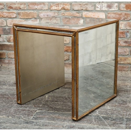 1320 - Julian Chichester mirrored occasional or coffee table with gilt and gesso framework, 65 x 60cm