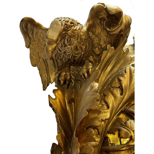 1146 - The most remarkable 19th century giltwood and gesso Florentine wall mirror, deeply carved with birds... 