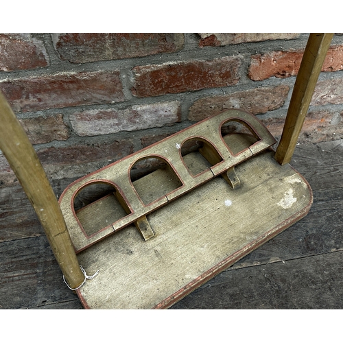 2329 - Late 19th century French painted valet stand, 105cm H x 47cm W