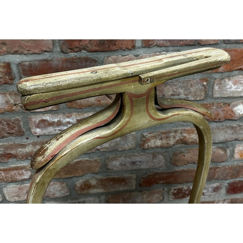 2329 - Late 19th century French painted valet stand, 105cm H x 47cm W