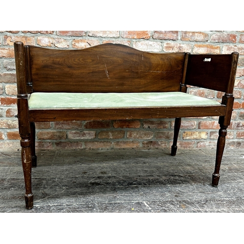 2343 - 19th century mahogany campaign bench, with drop in seat, 113cm L x 54cm D x 85cm H