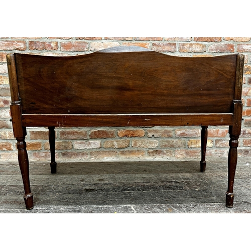 2343 - 19th century mahogany campaign bench, with drop in seat, 113cm L x 54cm D x 85cm H