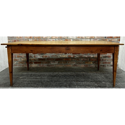 2349 - Good quality 19th century French fruitwood refectory dining table, with concealed extending leaf and... 