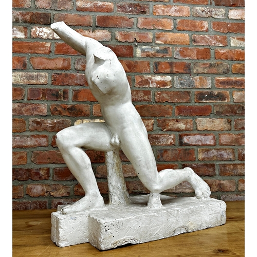 2350 - Good early 20th century plaster Grand Tor figure of classical form, 76cm H x 63cm L