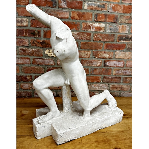 2350 - Good early 20th century plaster Grand Tor figure of classical form, 76cm H x 63cm L