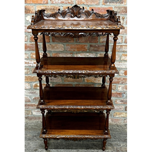 2354 - Victorian mahogany four tier whatnot, H 134cm x W 68cm, together with a further Victorian mahogany s... 