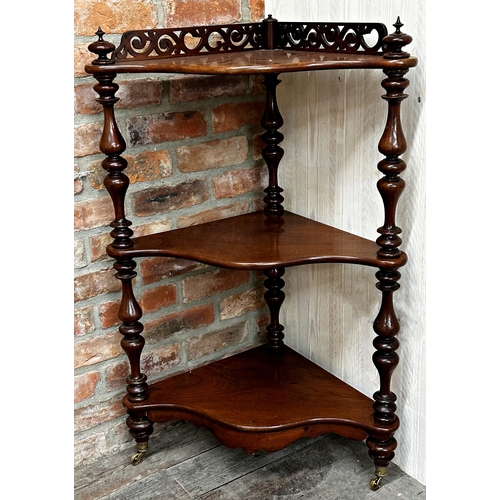 2354 - Victorian mahogany four tier whatnot, H 134cm x W 68cm, together with a further Victorian mahogany s... 