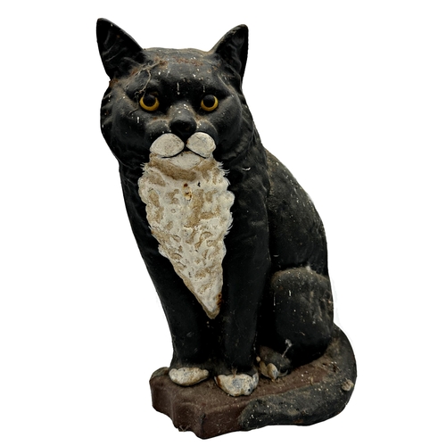 380 - Cast iron doorstop in the form of a seated cat, H 32cm