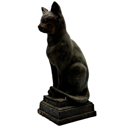 375 - Plaster model of a seated cat, 32cm high